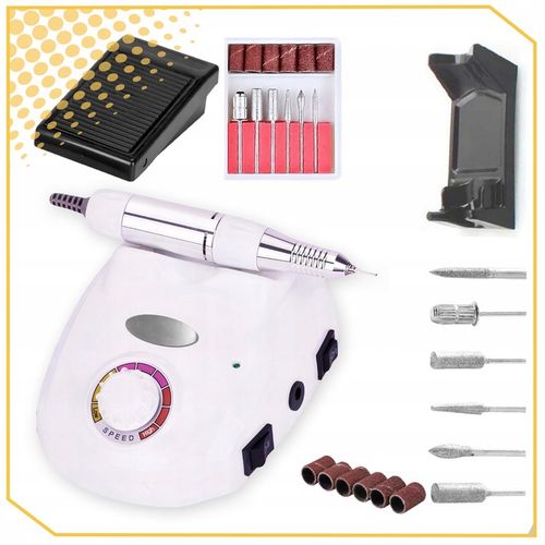 FREZARKA DO PAZNOKCI MANICURE PEDICURE PROFESJONALNA ZESTAW FREZÓW MOC 65W na Arena.pl