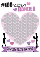 Plakat zdrapka dla par 100 naszych randek. Plakat - w tubie