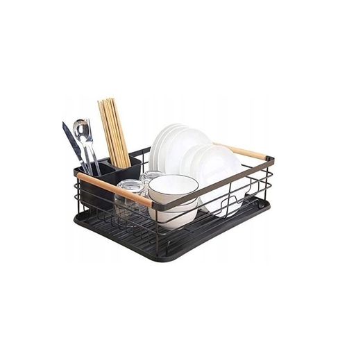 suszarka do naczyń, ociekacz z tacką 43 x 30,5 x 14 cm czarny su05cz na Arena.pl