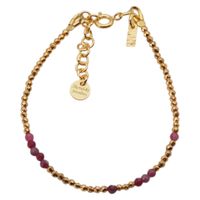 Bransoletka urodzeniowa październik - turmalin, hematyt i srebro złocone