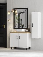 ZESTAW MEBLI ŁAZIENKOWYCH 80 szafka umywalka słupek w. (W3) + BLANCO