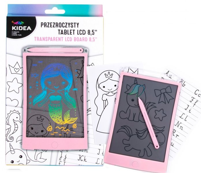 TABLET LCD PRZEZROCZYSTY KIDEA RÓŻOWY zdjęcie 2