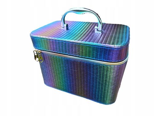HOLOGRAFICZNY KUFEREK NA KOSMETYKI BIZUTERIĘ WALIZKA KOSMETYCZKA ORGANIZER na Arena.pl