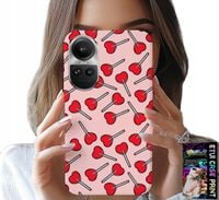 ETUI DO OPPO RENO10 PRO 5G - KOBIECE, MODNE WZORY LIZAKI W SERCA CASE