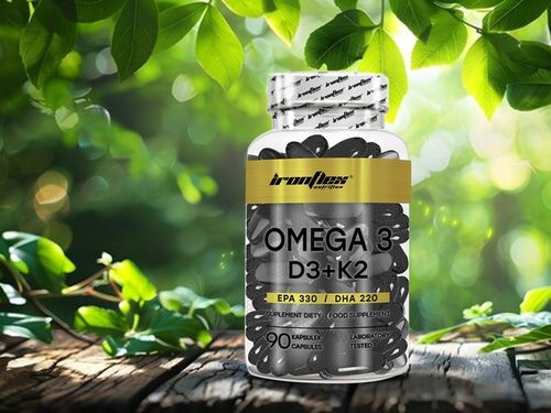 IRONFLEX OMEGA 3 D3+K2+ VIT E 90 kaps ZDROWE SERCE KOŚCI ZĘBY KWASY EPA DHA na Arena.pl