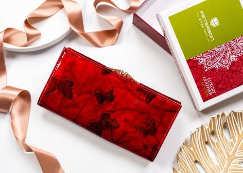 Portfel damski skórzany PETERSON duży czerwony super pojemny RFID STOP kart na Arena.pl