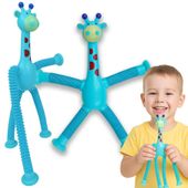 Żyrafa pop tube rurka rozciągania z przyssawkami zabawka rurki niebieski