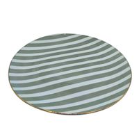 Talerz obiadowy płaski płytki w zielone paski 26,5 cm
