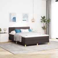 Łóżko Box Spring z materacem Ciemnobrunatne 160x200 cm Tkanina