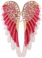 Broszka Czerwone skrzydła Anioła cyrkonie pin  F110_Czerwony