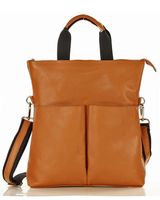 Nowoczesna torebka skórzana MAZZINI - Gala New brąz karmel