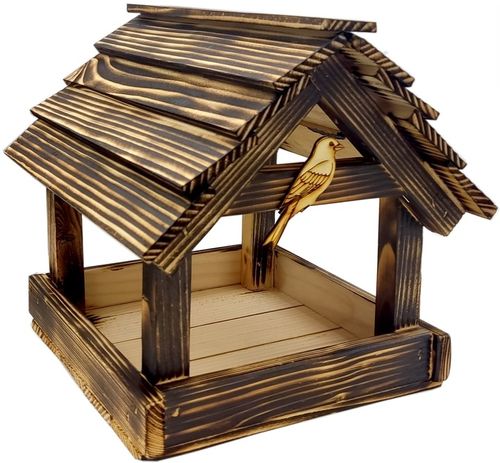 Karmnik Dla Ptaków Duży XXL Opalany Mocny Solidny Budka + Haki + Karma na Arena.pl