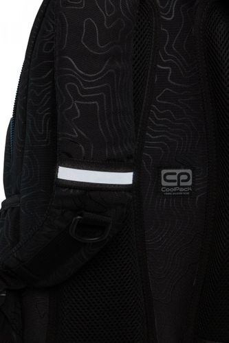 Plecak CoolPack BASIC PLUS czarny niebieskimi dodatkami, TOPOGRAPHY BLUE (B03003) na Arena.pl