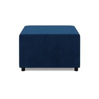 Pufa do salonu, podnóżek, BLOM, velvet, 71x71x40 cm, granatowy | TYLETEGOTU