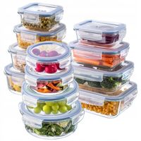 SZKLANE POJEMNIKI NA ŻYWNOŚĆ 12 SZT ZESTAW LUNCHBOX SZCZELNE BPA FREE