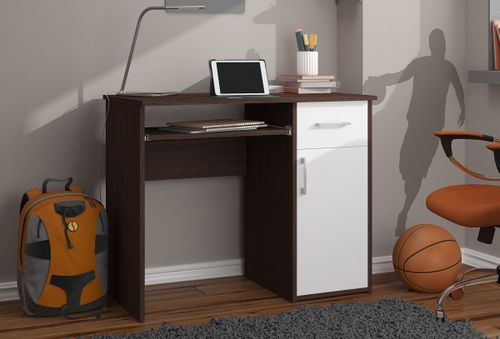 BIURKO PIN 90 cm WENGE / BIAŁE WOLNOSTOJĄCE na Arena.pl