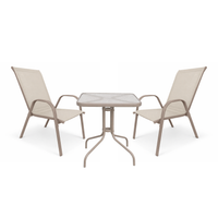 Zestaw balkonowy BERGAMO 60x60 taupe stół + 2 krzesła ogród taras