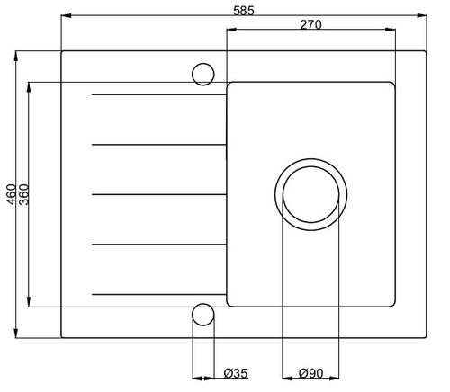 Zlewozmywak jednokomorowy z ociekaczem ARAGON grafit z lewym ociekaczem + bateria LUNA na Arena.pl