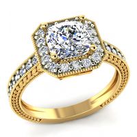 ELEGANCKI PIERŚCIONEK ZARĘCZYNOWY KWADRAT ZE ZŁOTA PRÓBY 333