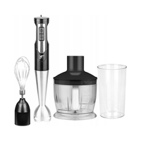 Blender ręczny Lafe CZARNY 800W Kubek+Rozdrabniacz+Trzepaczka BlendMix LÓD