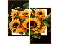60X60CM BUJNE SŁONECZNIKI DWU OBRAZ ŚCIAN