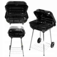 GRILL OGRODOWY WĘGLOWY Z POKRYWĄ RUSZT 45x40cm KÓŁKA POKRYWA LUND