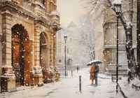 Plakat 100x70cm Zimowy Spacer Starym Miastem