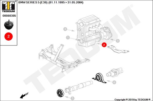 BMW 5 E39 PODUSZKA SILNIKA 525 95-04 na Arena.pl