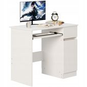 Biurko komputerowe stolik białe młodzieżowe nowoczesne z szufladą półka
