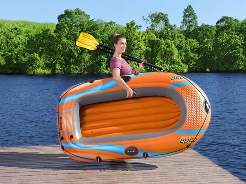 wytrzymały PONTON KONDOR Elite Bestway 196 cm do pływania WIOSŁA pompka na Arena.pl