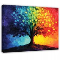 OBRAZ DRZEWO ABSTRAKCJA KOLOROWY DO SYPIALNI SALONU NA PŁÓTNIE 60x40