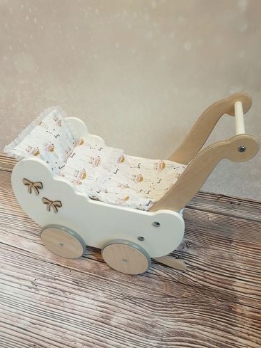 WÓZEK DLA DZIEWCZYNKI DLA LALEK Z POŚCIELĄ PCHACZ na Arena.pl