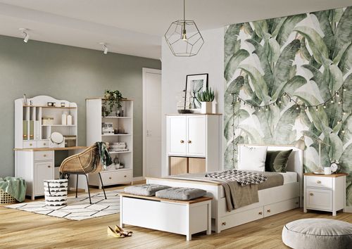 Biurko białe dąb toaletka szafka regał do sypialni biura na Arena.pl