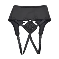 sportsheets gorsetowa uprząż strap-on czarna, regulowana, o-ring