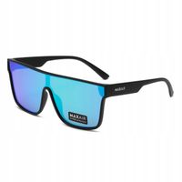 OKULARY Męskie PRZECIWSŁONECZNE Filtr UV400 kwadratowe MAXAIR Black/Green