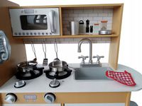 KUCHNIA DREWNIANA XXL dla dzieci duża LED DZIEŃ DZIECKA + akcesoria GRATIS