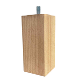 Noga meblowa bukowa drewniana KWADRATOWA 10 cm prosta surowa + śruba M8
