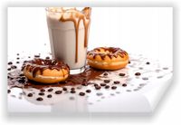 Fototapeta kuchenna PREMIUM STRUKTURA ZMYWALANA czekoladowe donaty kawa