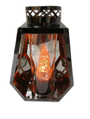 Nowoczesny lampion ażurowy metalowy grafitowy 28 cm