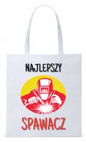 Dla Spawacza Prezent Torba Eco Biała Shopper Z Nadrukiem Ze Zdjęciem