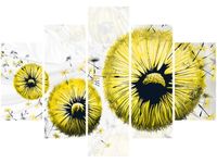 105CM 150CM OBRAZ 5 ELEM ŻÓŁTE DMUCHAWCE DRUK