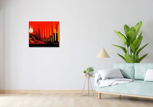Obraz 60x50cm Miejski Krwisty Ogień na Arena.pl