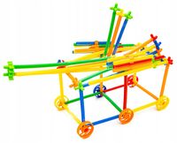 KLOCKI SŁOMKI KONSTRUKCYJNE DUŻY ZESTAW dla dzieci PATYCZKI 1200EL Rurki