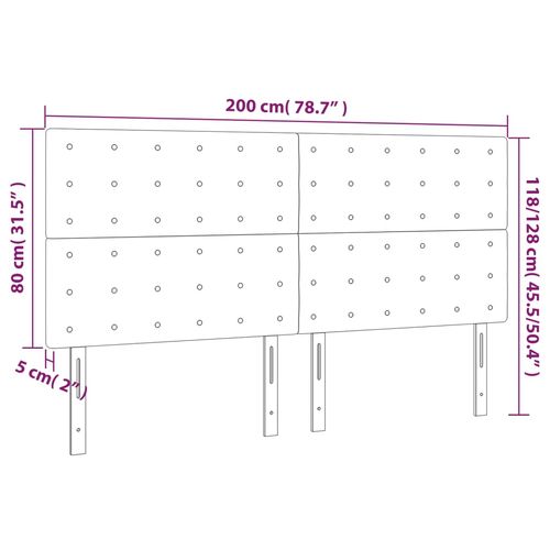Zagłówek do łóżka z LED, czarny, 200x5x118/128 cm, aksamit na Arena.pl