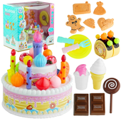 Serwis Urodzinowy Tort Ciasteczka Świeczki Lody