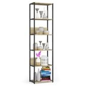 Regał industrialny metalowy 50 cm 6 półek otwarty do salonu Czarny Artisan