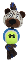 Zabawka dla psa niedźwiedź z piłką, sznurem i piszczałką 20x8cm UNIQ PETS