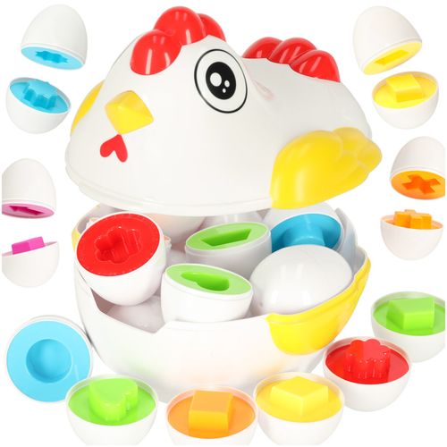 Układanka Edukacyjna Sorter Dopasuj Kształty Jajka 12 Szt. Kura na Arena.pl