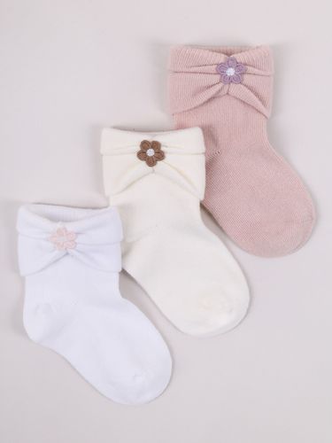 Skarpety niemowlęce bawełniane dziewczęce kwiatek 3PAK 6-12 miesięcy YOCLUB na Arena.pl