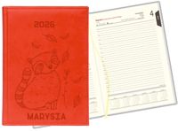 GRAWEROWANY KALENDARZ książkowy A5 2026 personalizacja dużo wzorów + imię